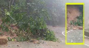 ಕುಮಟಾ ದೇವಿಮನೆ ಘಟ್ಟದಲ್ಲಿ ನಿರಂತರ ಮಳೆಯಿಂದ ರಾಷ್ಟ್ರೀಯ ಹೆದ್ದಾರಿ 766E ಮೇಲೆ ಕುಸಿದ ಮಣ್ಣು