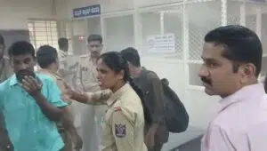 Smoke from an electrical panel room at Sirsi Central Bus Stand in Uttara Kannada district, where staff used a fire extinguisher to prevent a possible major accident.